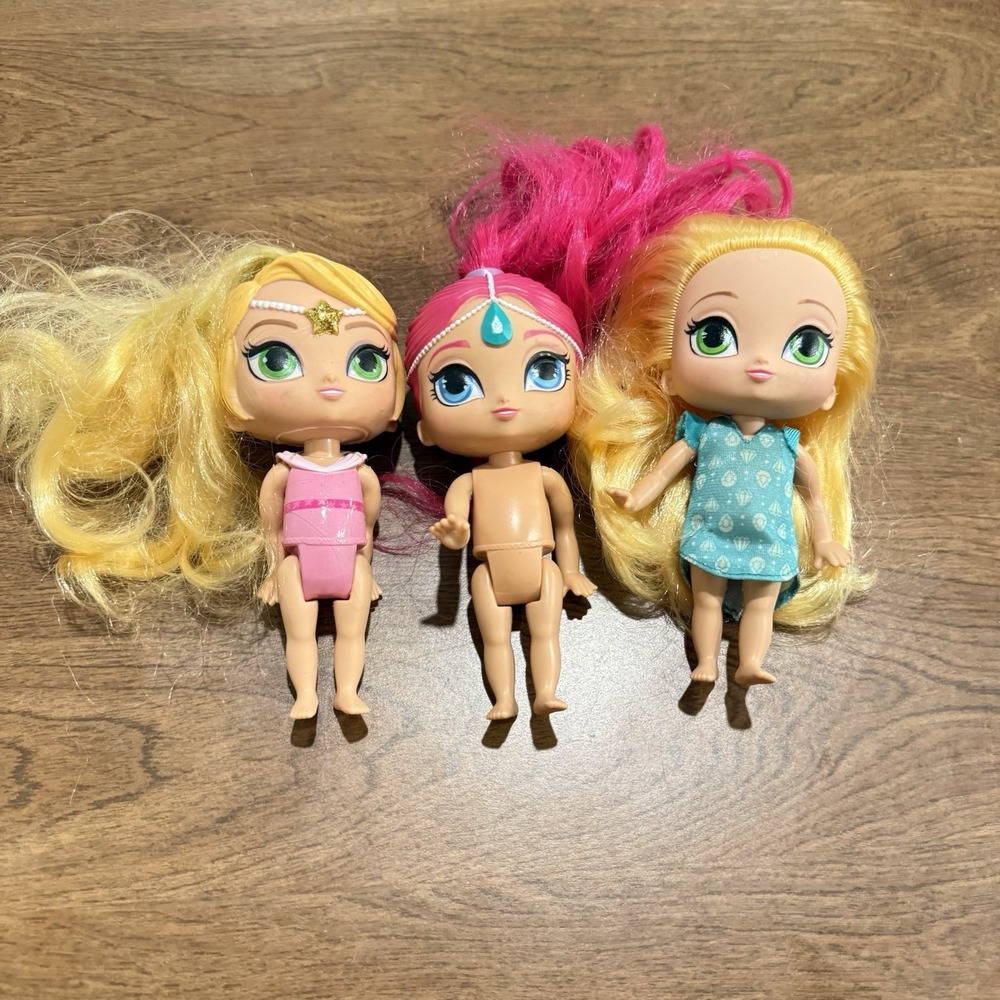 Shimmer and Shine 6in Genie Dolls Lot of 3 Mattel Nickelodeon Pink Blonde DPH30